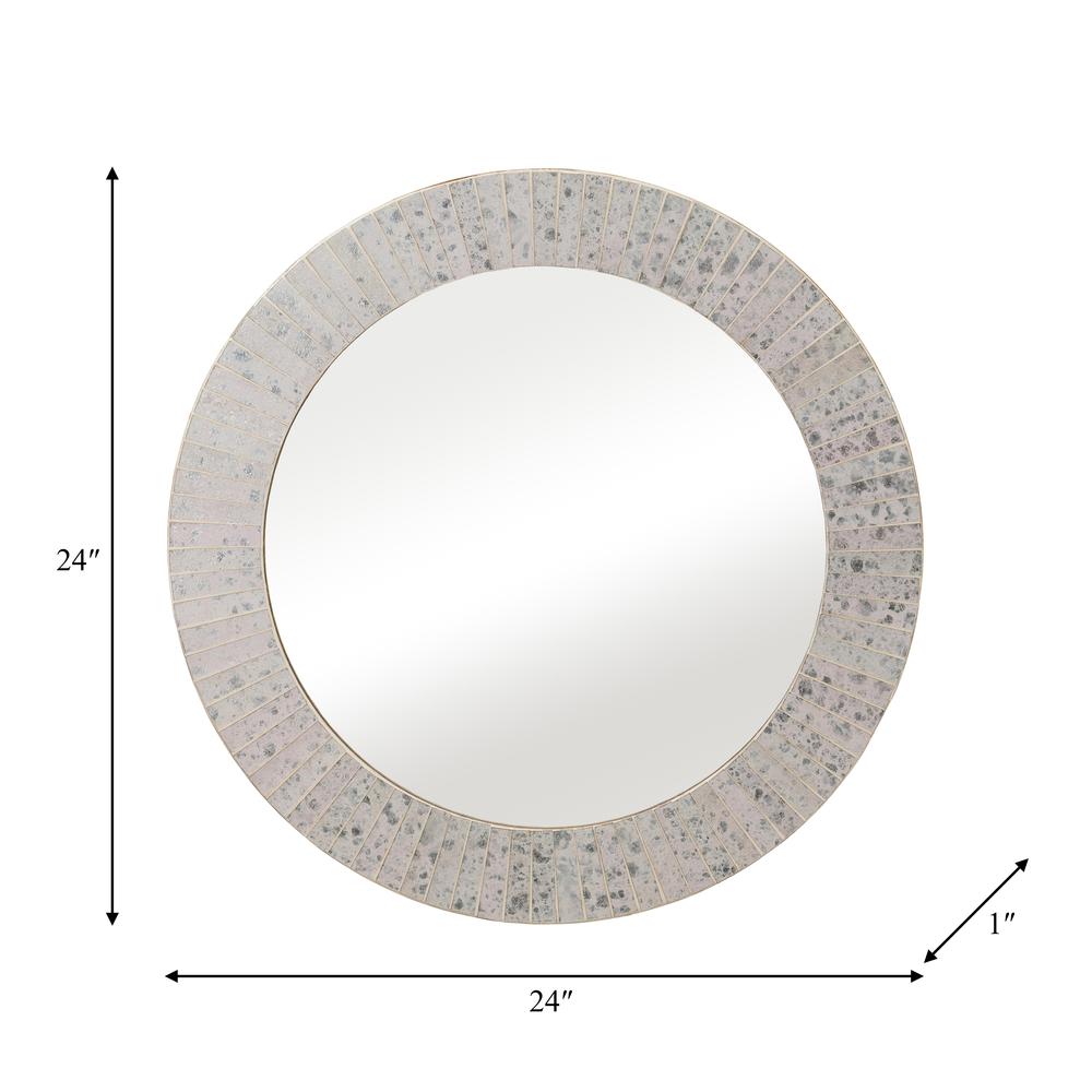 Mosaic 24" Rnd Tiled Mirror Chmpg. Picture 6