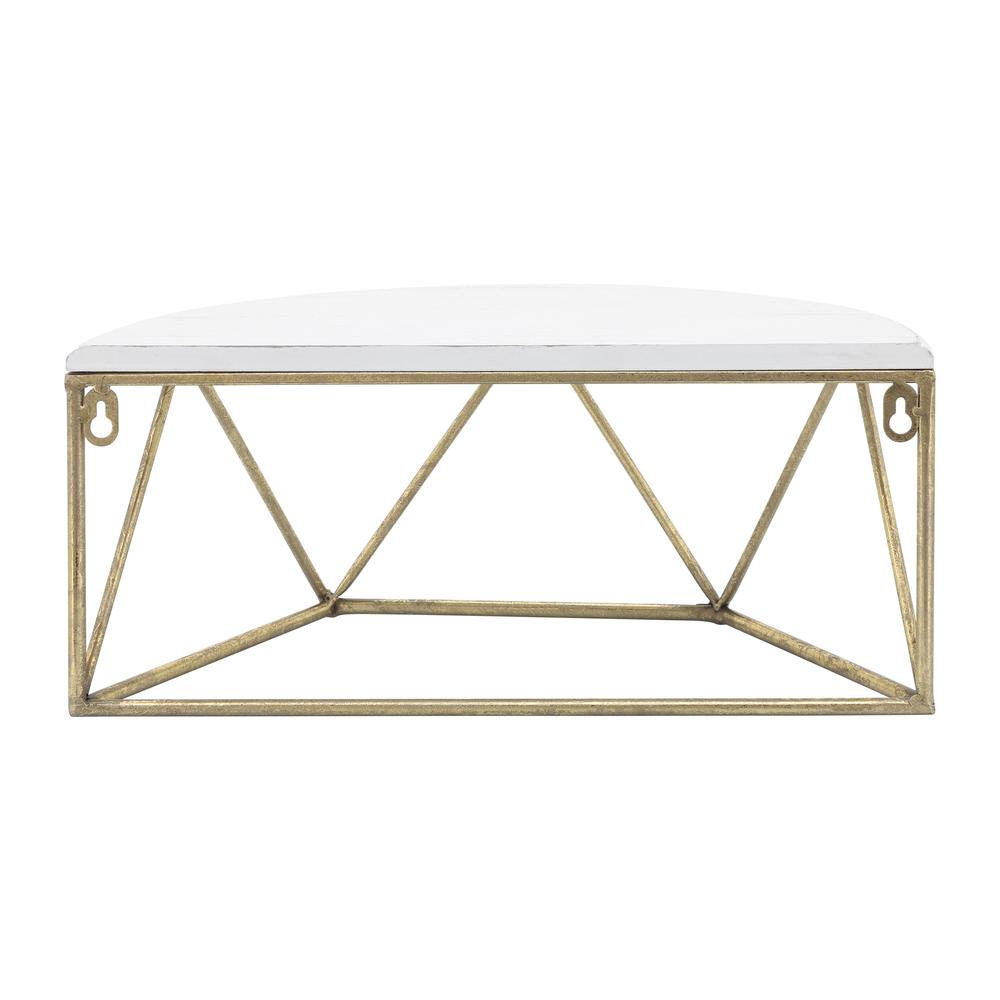 Wood / Metal 16" L Demilune Wall Shelf, White. Picture 4