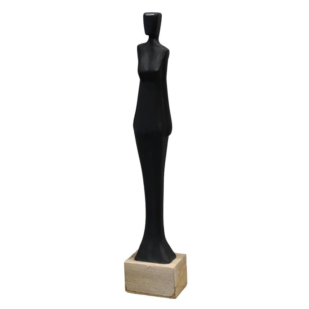 Wood, 24" Standing Lady, Black. Picture 1