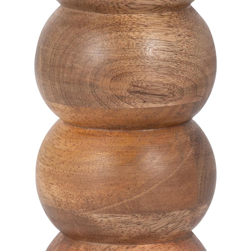 Wood, 8" Ribbed Votive Holder, Natural. Picture 4