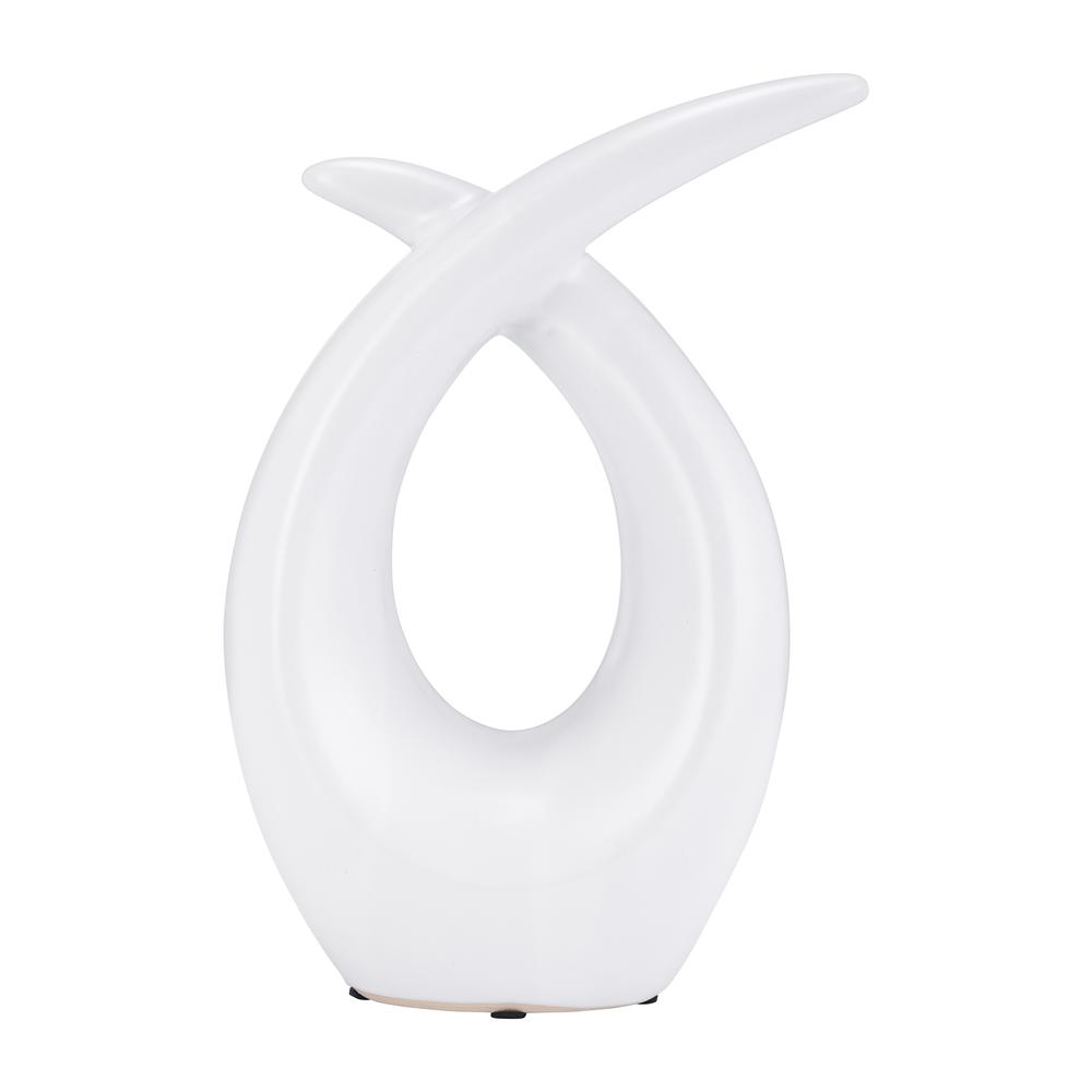 Cer, 10"h Loopy Table Top Accent, White. Picture 1
