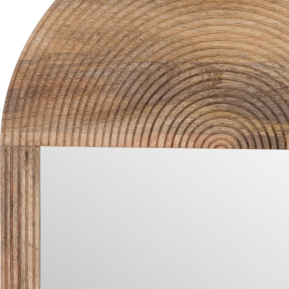 Wood, 34"lx18"w Oval Mirror, Brown. Picture 4