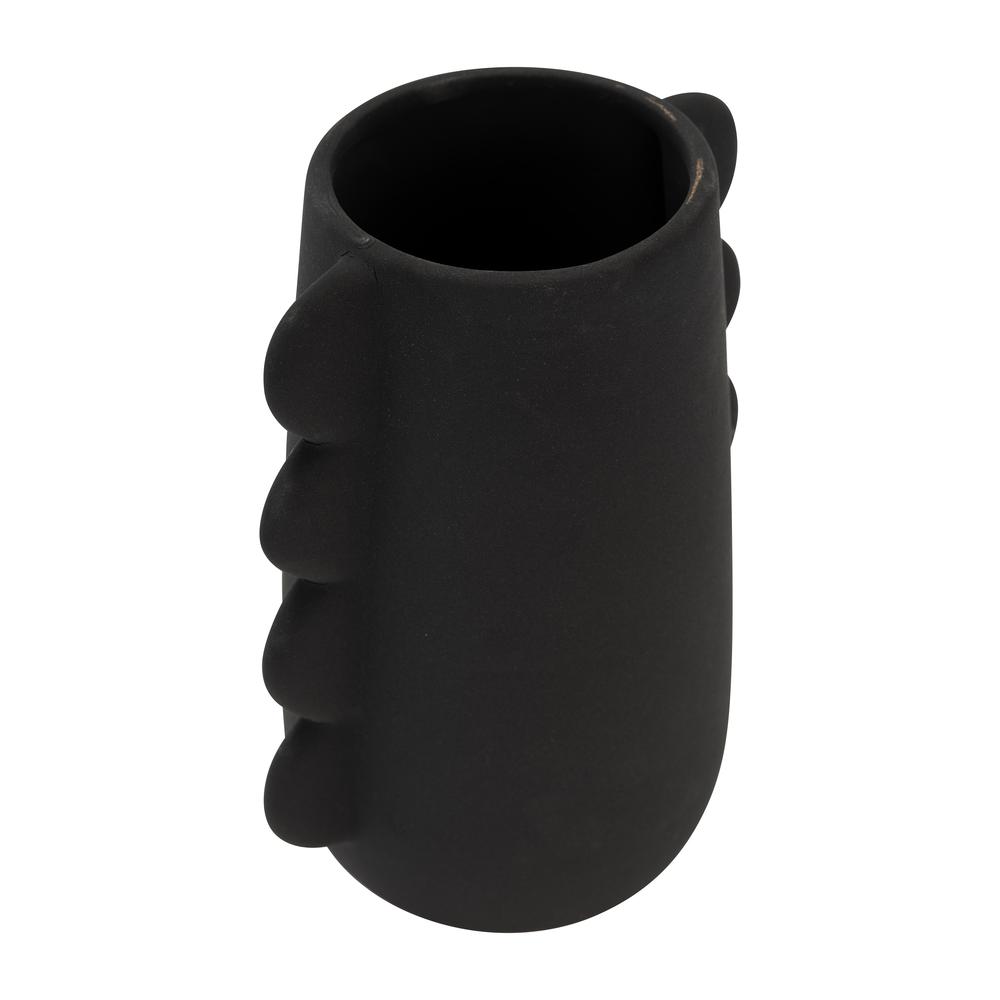 Dol, 7" Eared Vase, Black. Picture 4