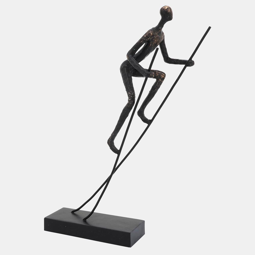 Resin, 15"h  Man On Stilts, Bronze. Picture 1