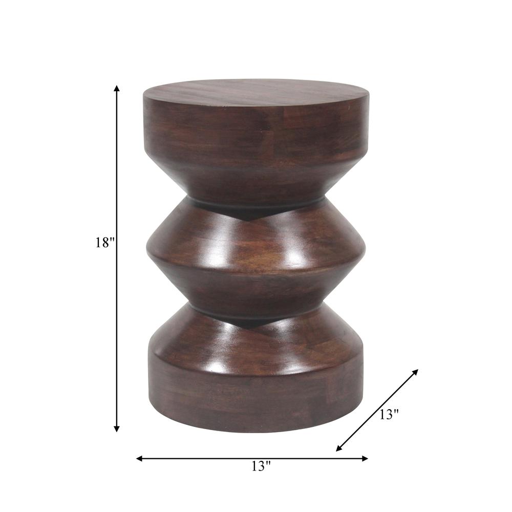 18" Solid Mango Side Table, Walnut. Picture 7