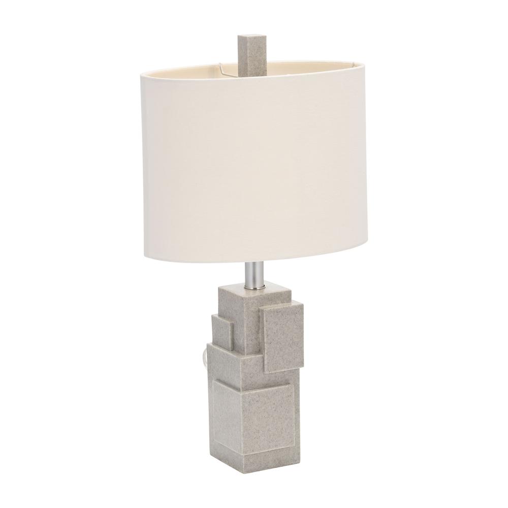 Resin 21" Blocks Table Lamp,gray. Picture 3