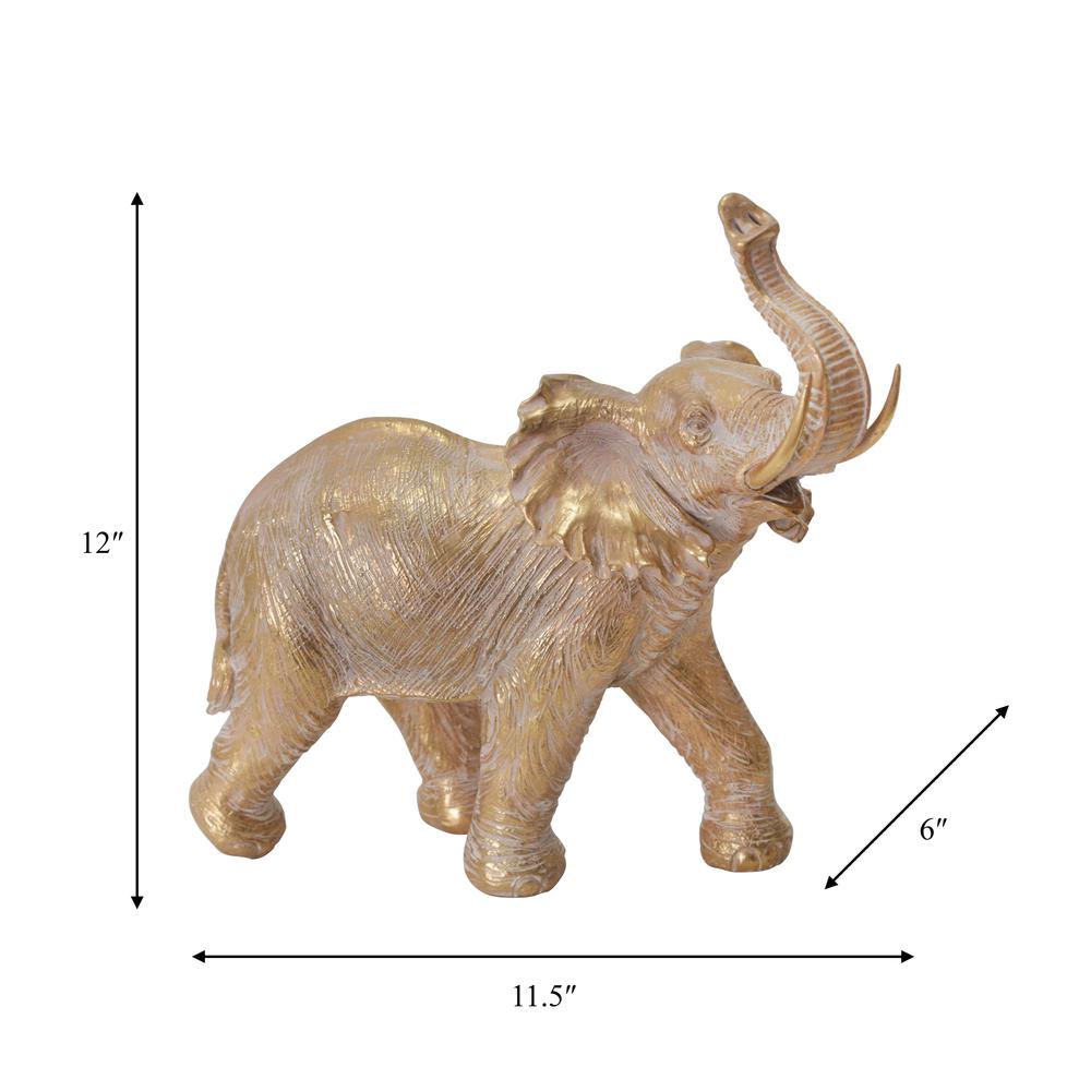 Resin 12" Elephant Decoration,gold. Picture 6