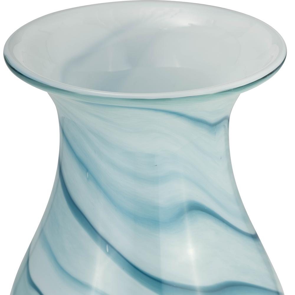Glass, 11"h 2-tone Vase, Blue/white. Picture 3