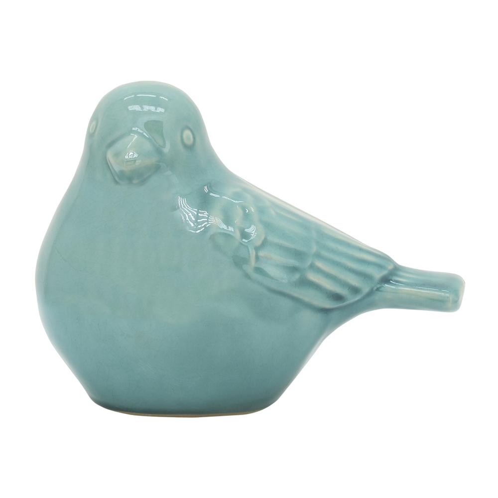 Ceramic Bird Figurine, 8" Sea Green. Picture 2