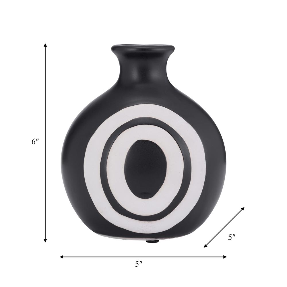 Cer, 7"h Abstract Vase, Black. Picture 6