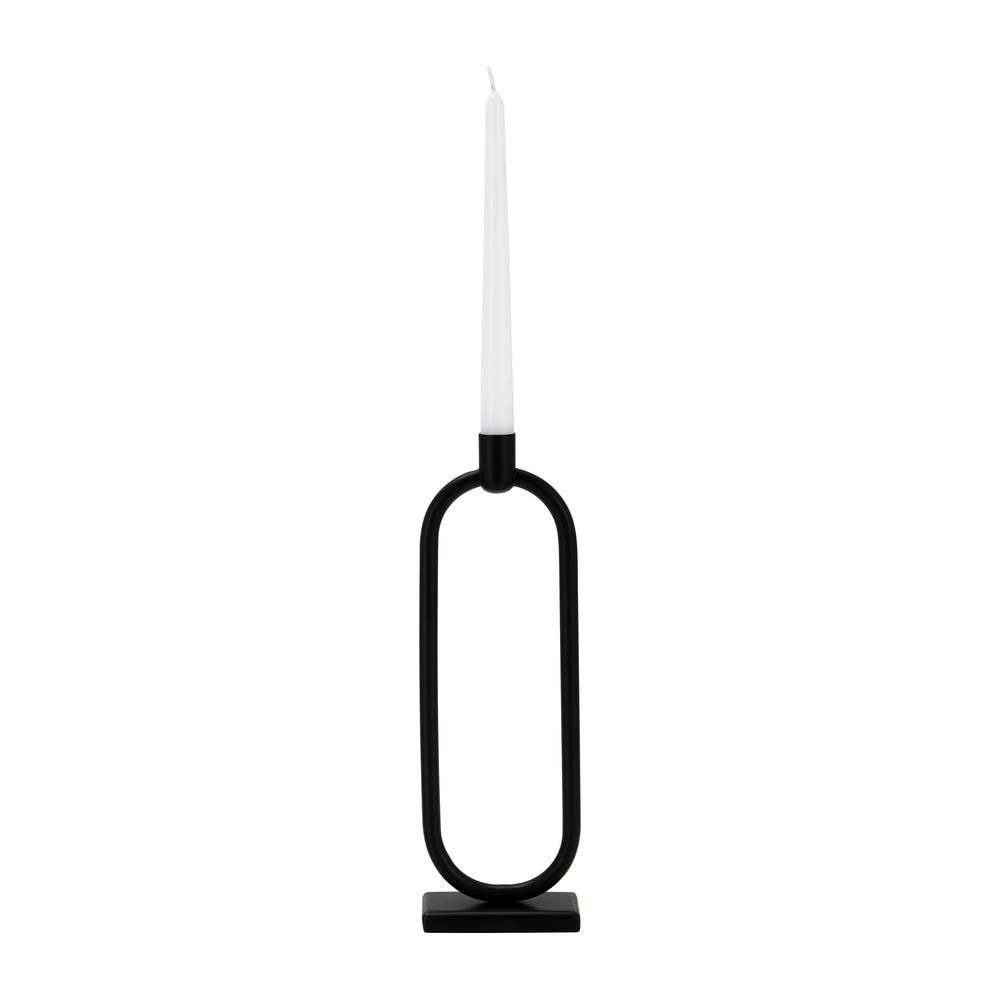 Metal,13"h,oval Taper Candle Holder,black. Picture 2