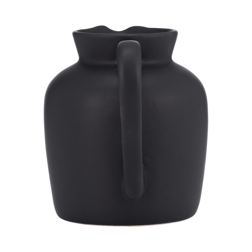 Cer, 5" Pitcher Vase, Black. Picture 4