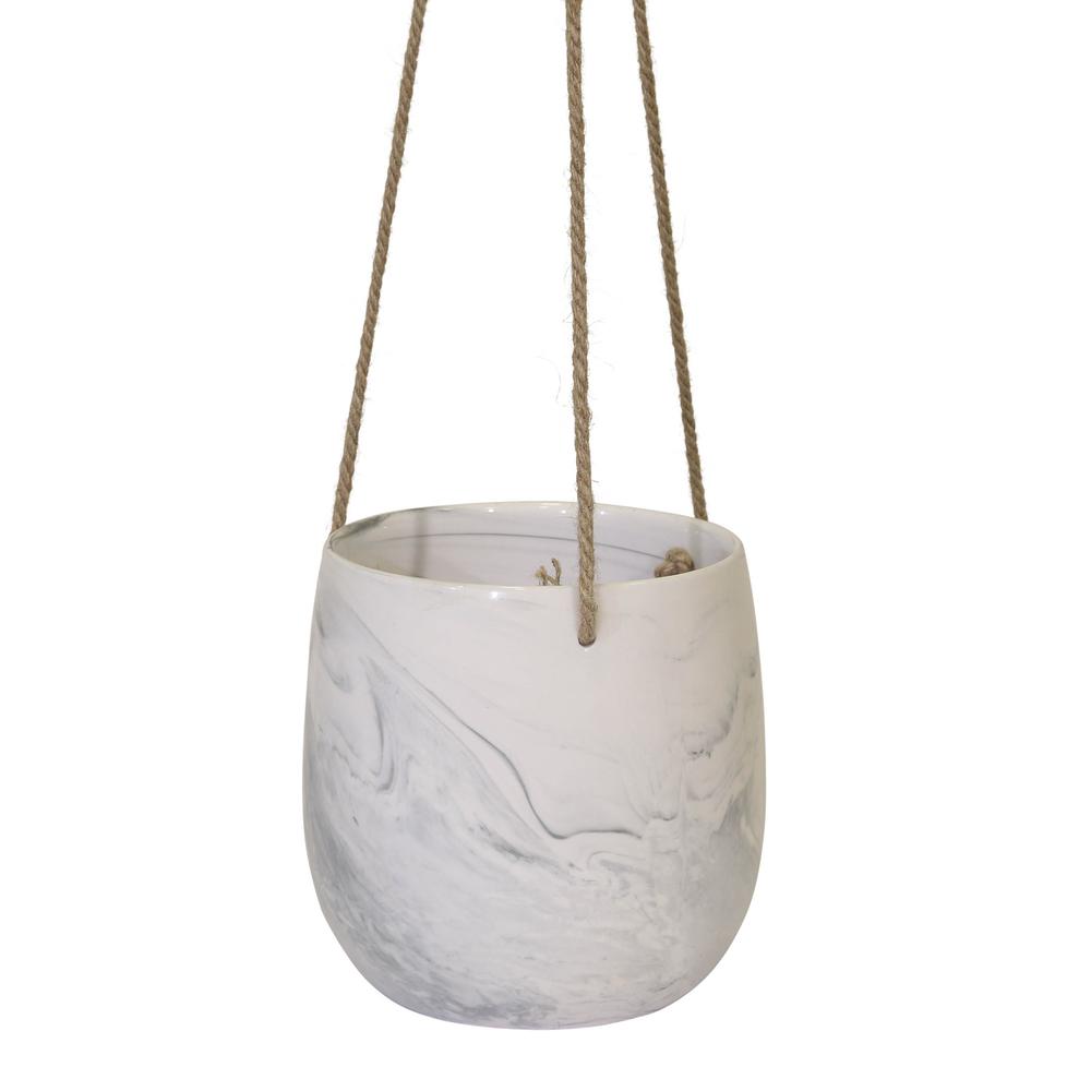 Hanging Gray Marble Planter. Picture 2