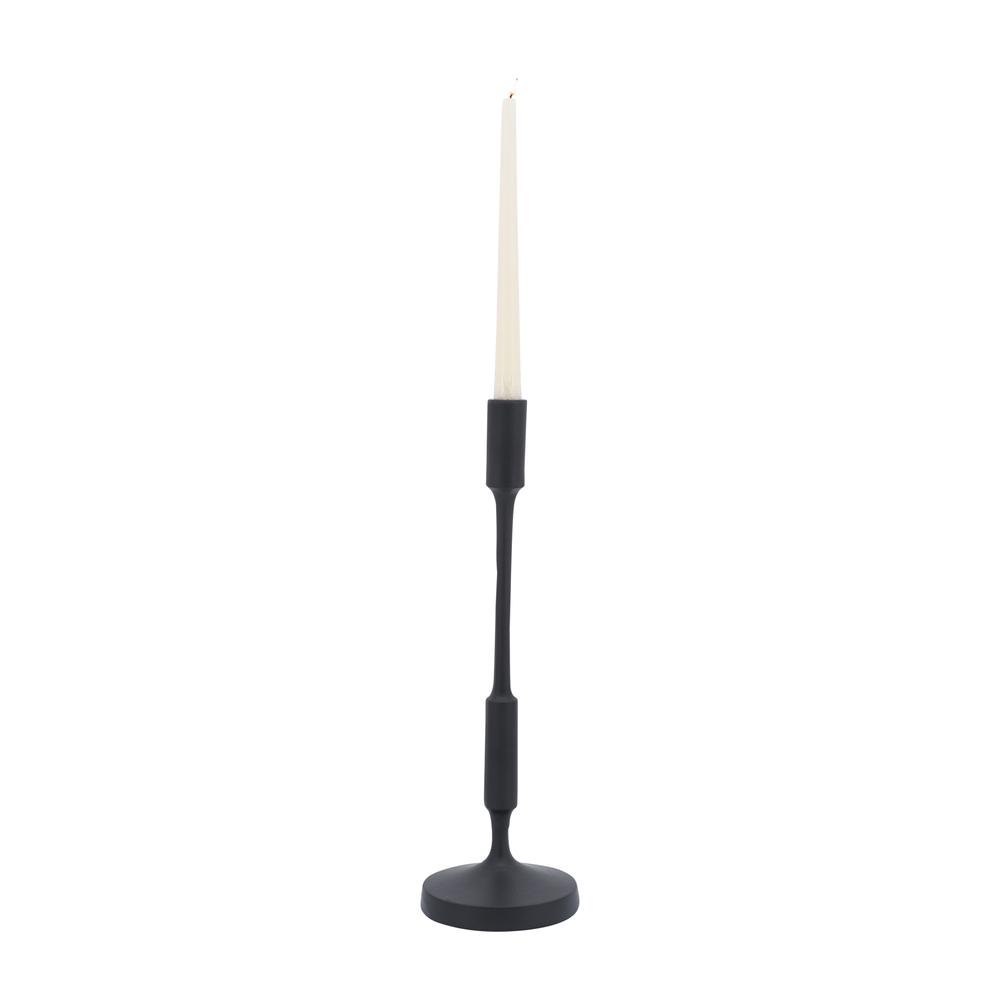 Metal, 16"h Taper Candle Holder, Black. Picture 2