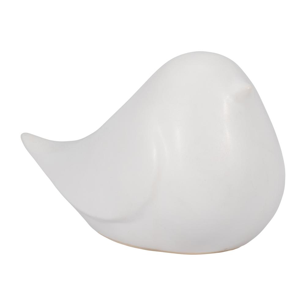 Cer, 8" Chubby Bird, White. Picture 2