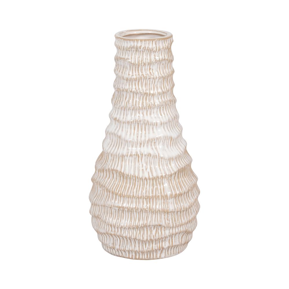 Porcelain, 9" Coastal Vase, Ivory. Picture 2