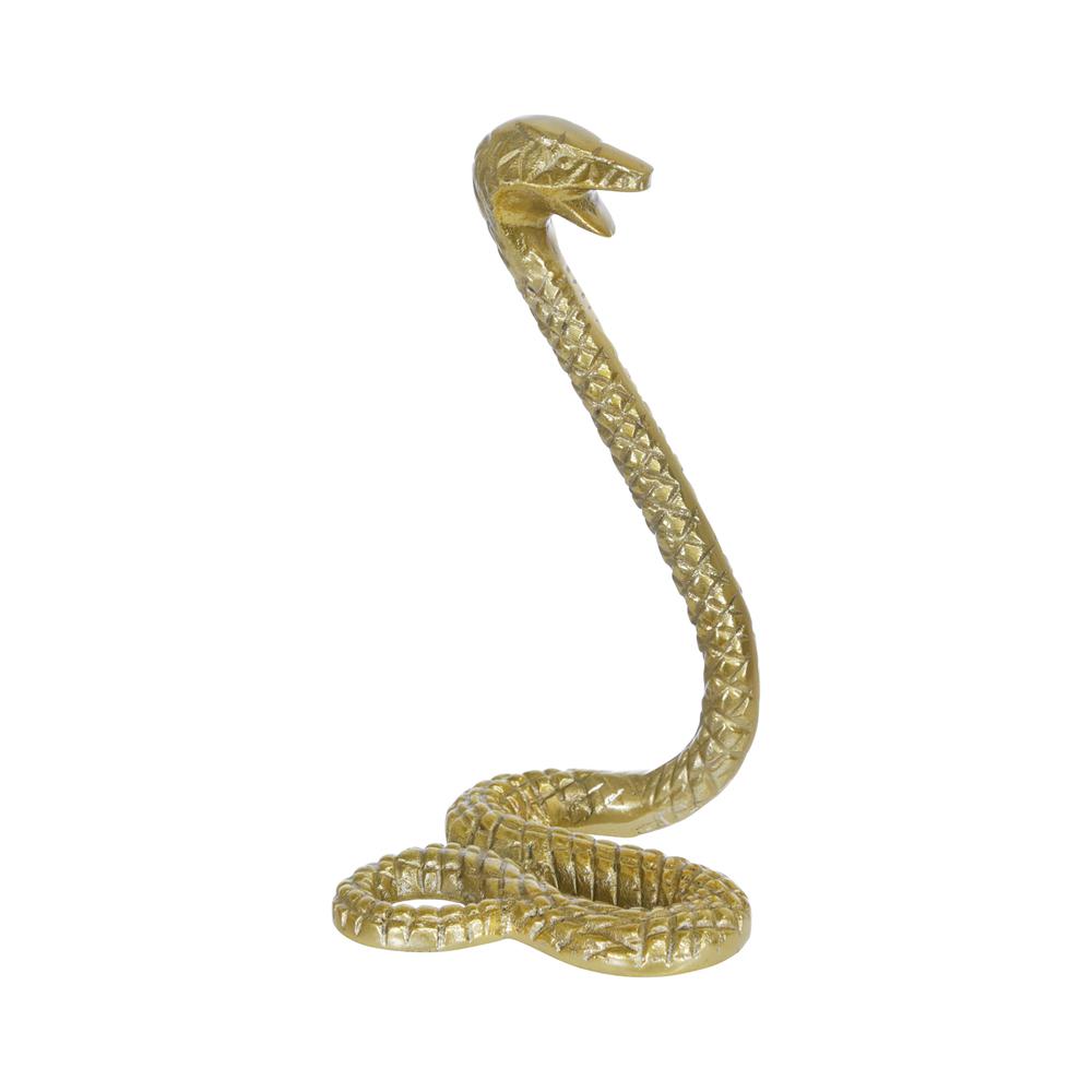 Metal 10"h Snake, Gold. Picture 1