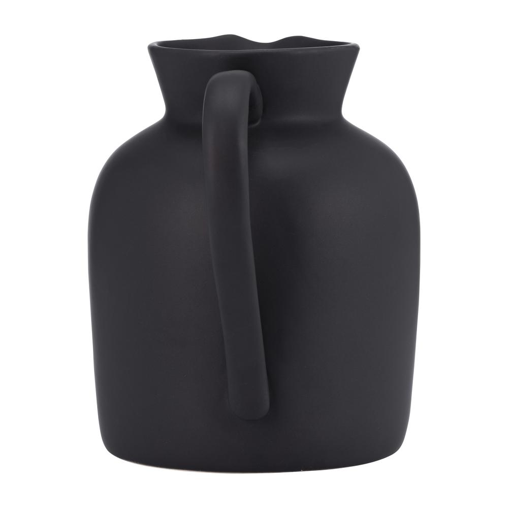Cer, 7" Pitcher Vase, Black. Picture 4