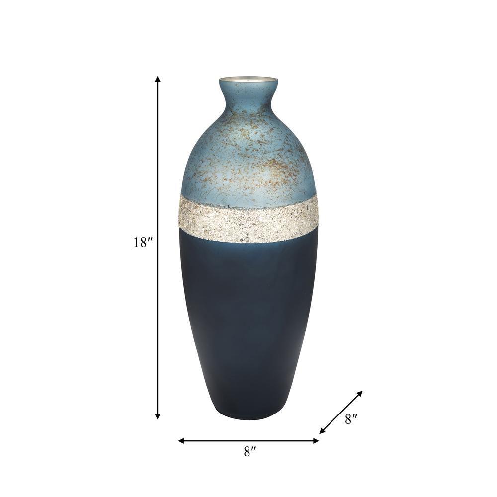 Glass, 18" Tri-colored Glittered Vase, Multi. Picture 8