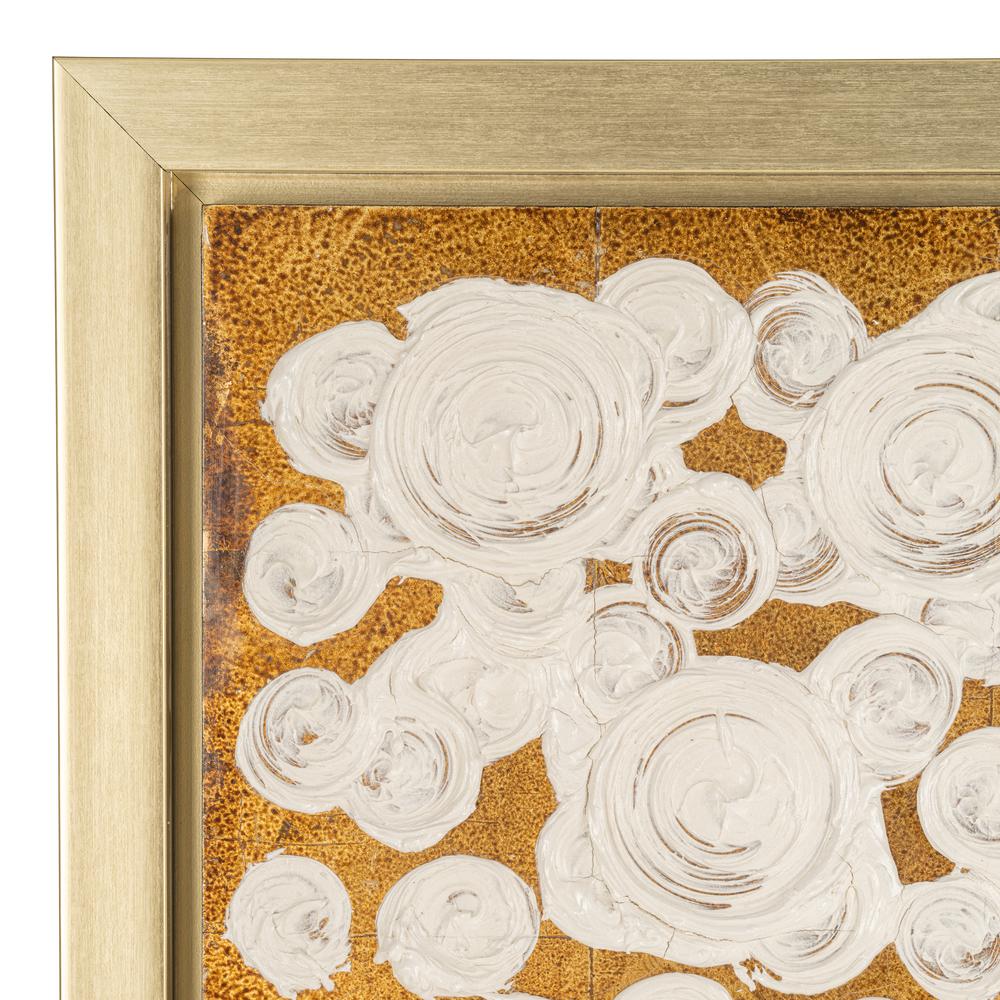 71x47, Hand Painted Clustered Circles, Wht/gold. Picture 5