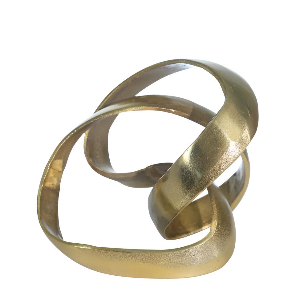 Aluminum Knot Sculpture, 7", Gold. Picture 1