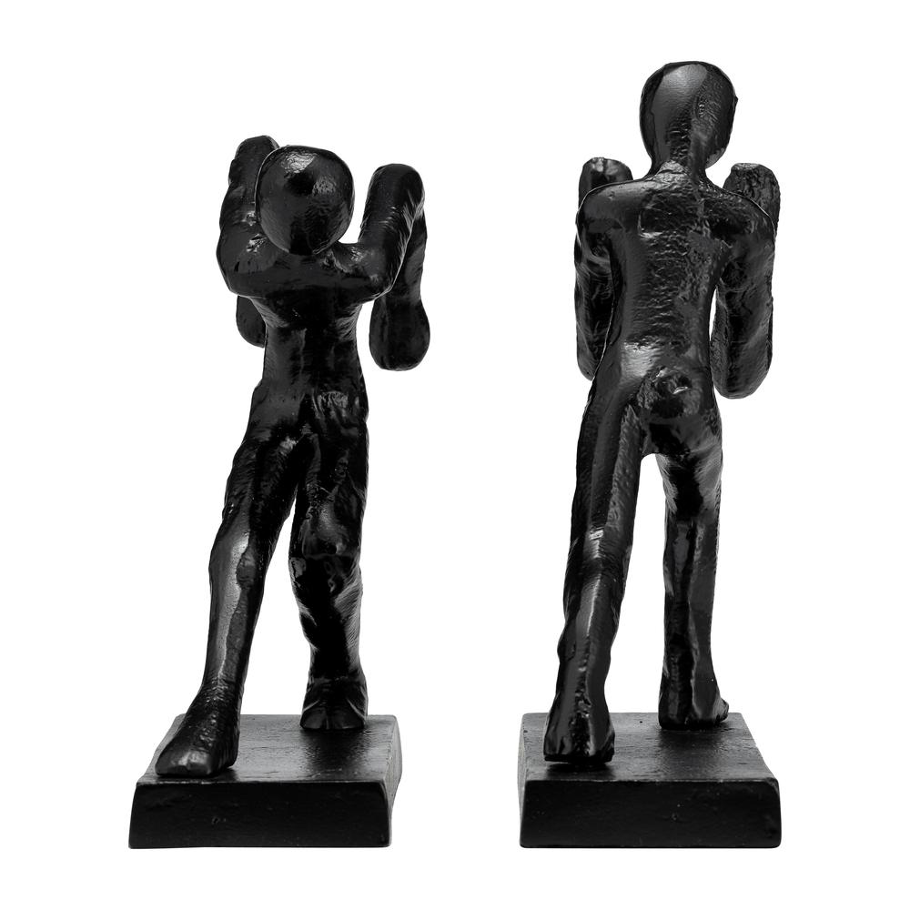 Metal,s/2 9"h, Push Hold Figures Bookends,black. Picture 4