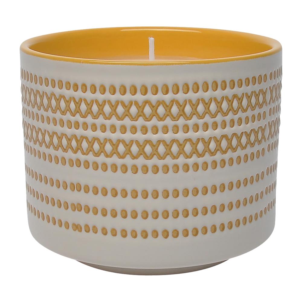5" 15oz X Dots Citro Candle, Yellow. Picture 1