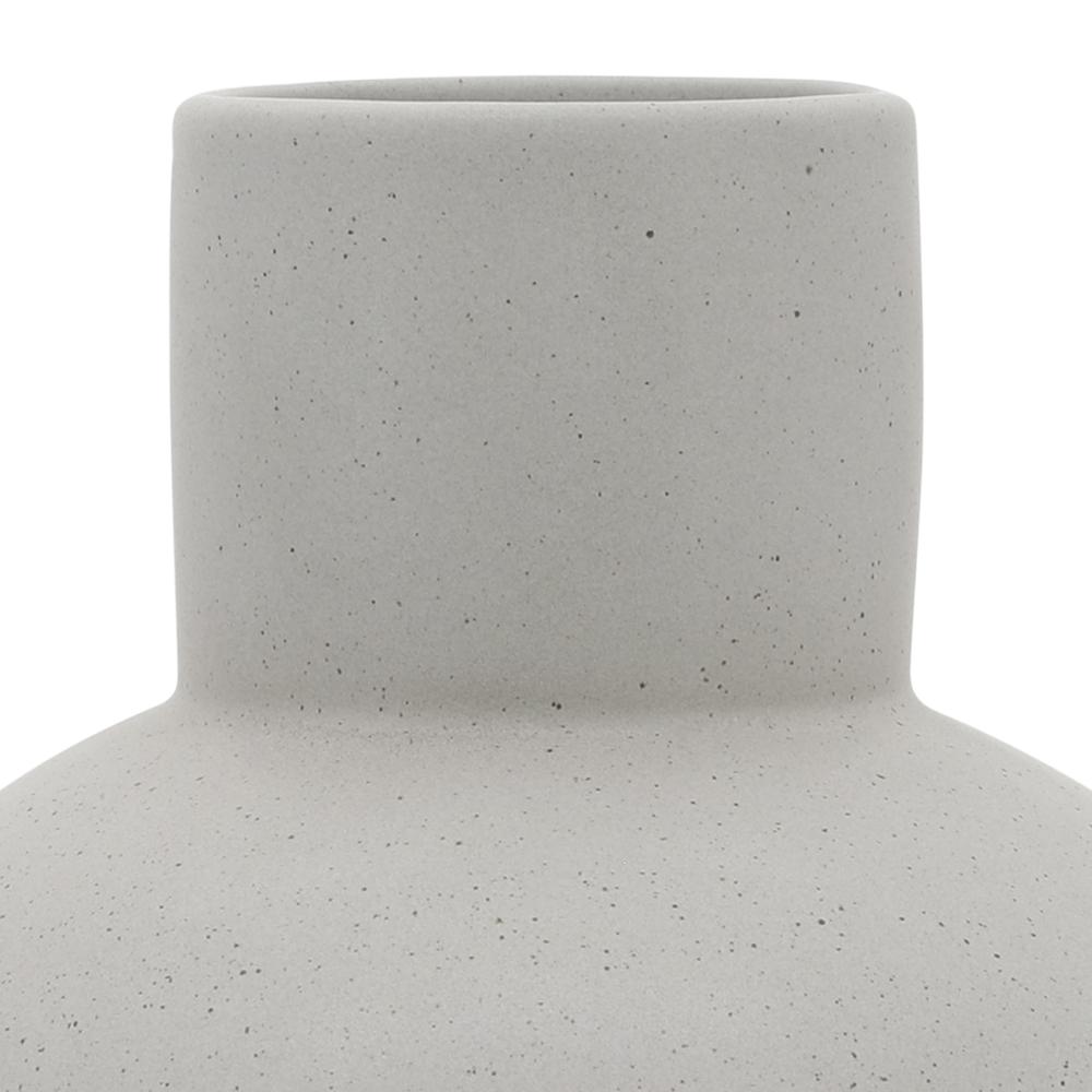 Cer, 8"h Bulbous Vase, White. Picture 6