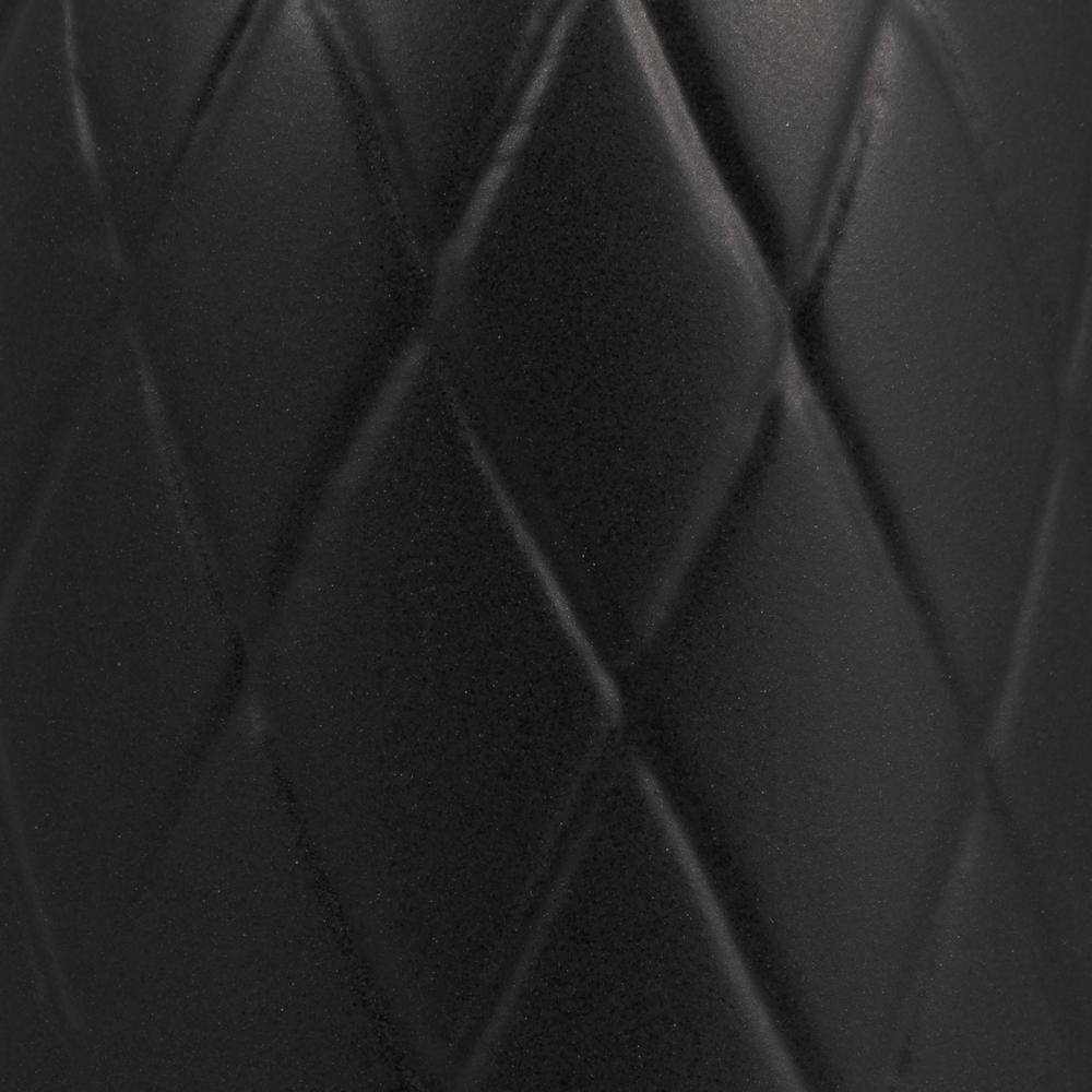 Cer, 9" Plaid Textured Vase, Black. Picture 5