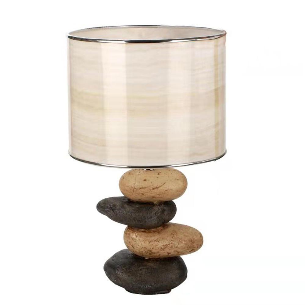 Polyresin 21.75" Stacked Rocklamp, Brown. Picture 1