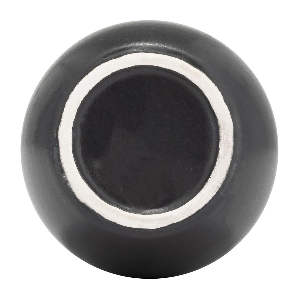 Cer,8",vase W/handles,black. Picture 8