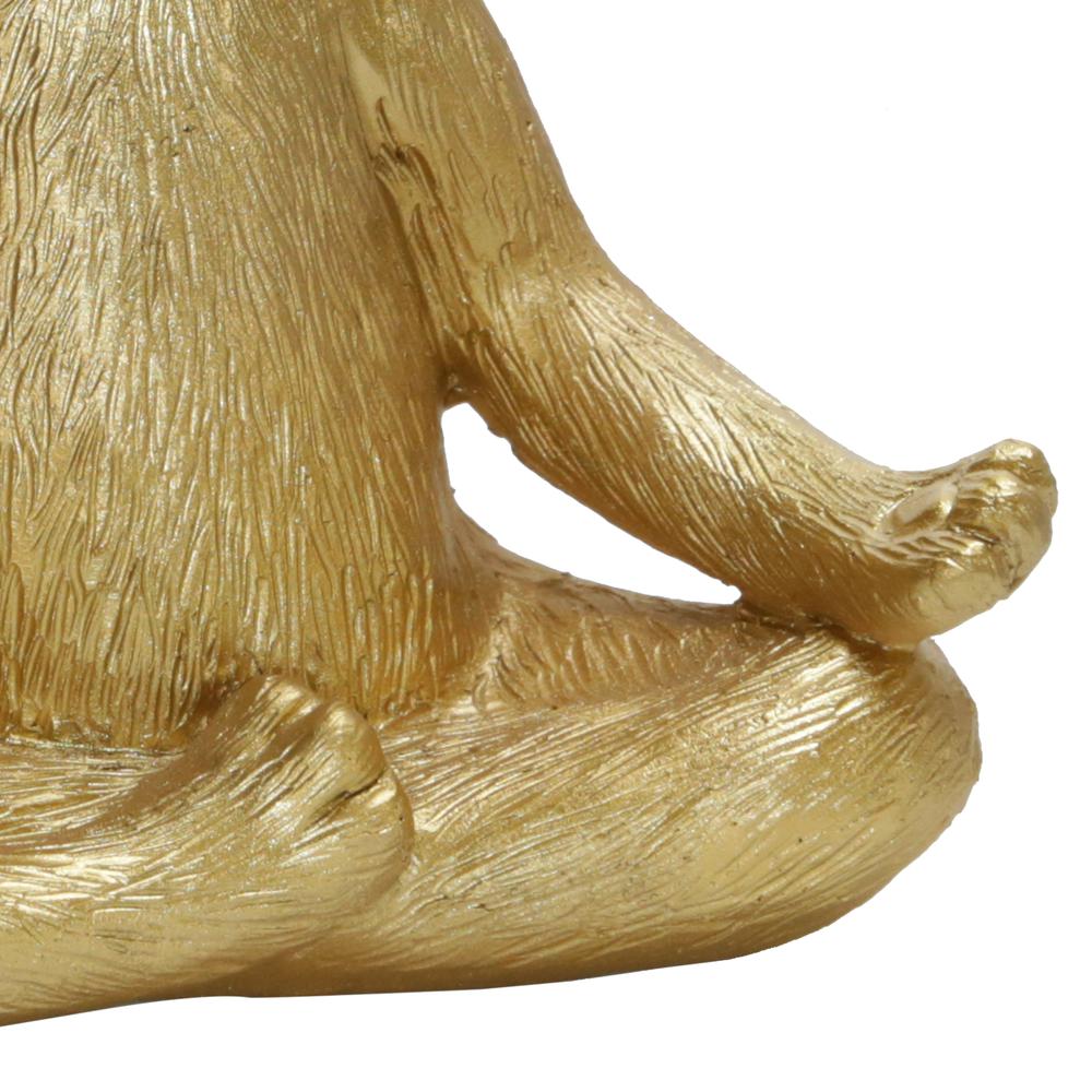 Polyresin 7" Yoga Dog, Gold. Picture 7