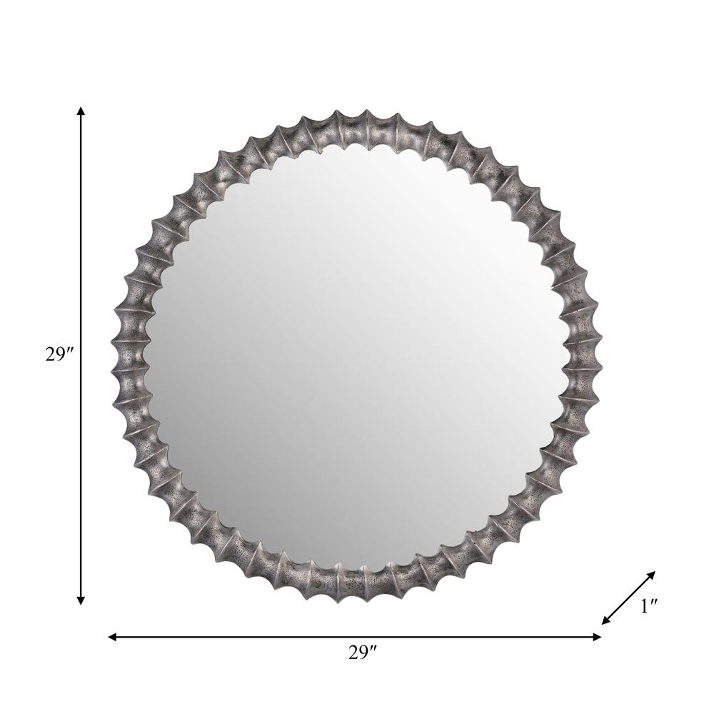 Metal,29",ring Texture Mirror,brushed Nickel. Picture 6