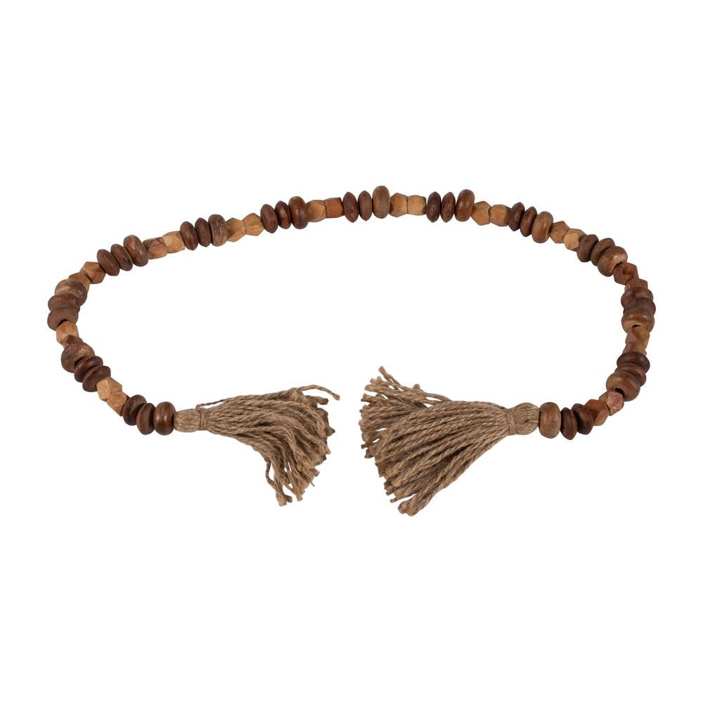Wood, 33" 2-tone Bead Garland, Natural. Picture 1