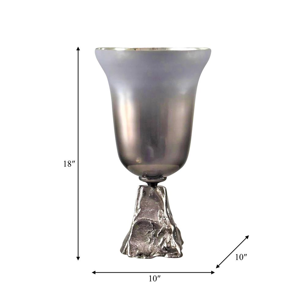 Glass, 18" 2-tone Chalice Vase, Metallic Kd. Picture 2