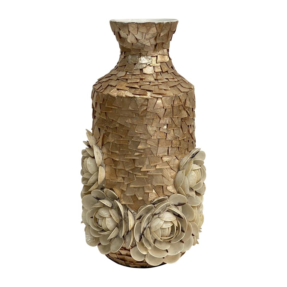 Shell,17" Decorative Rose Vase, Natural. Picture 2