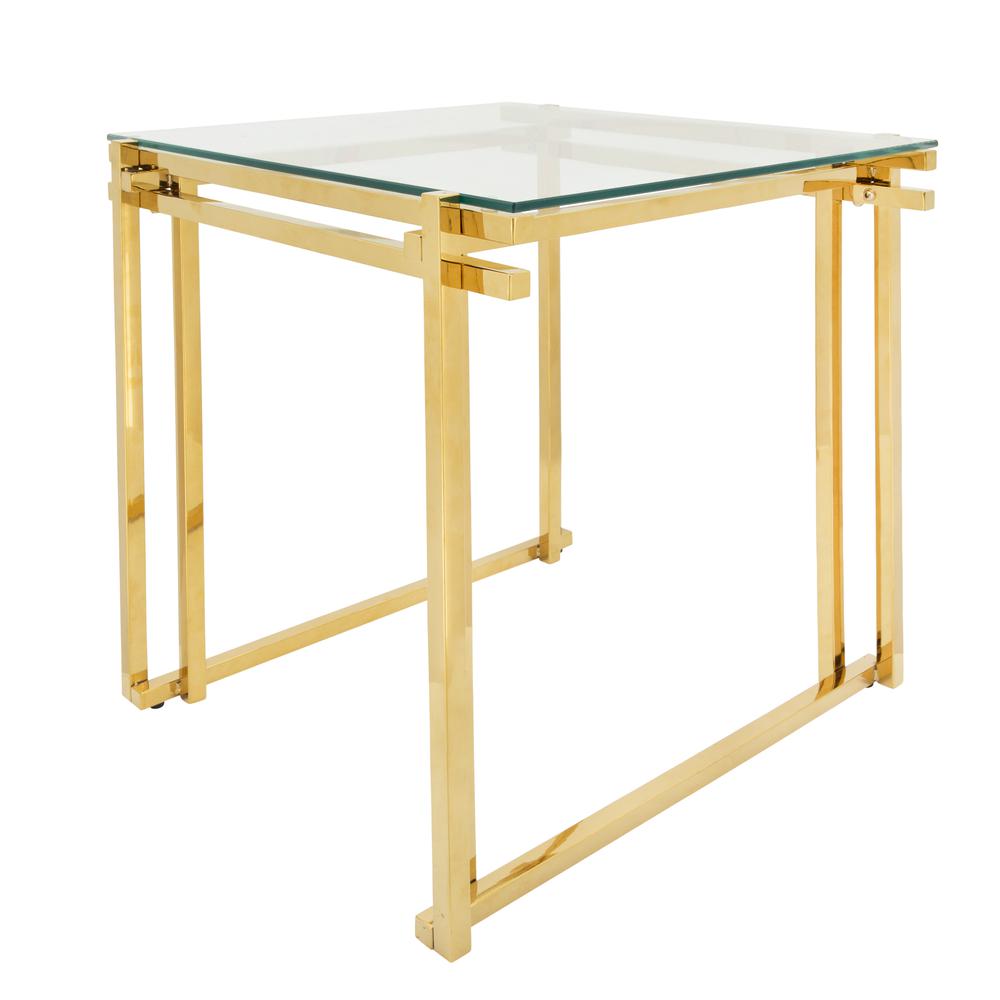 Metal 24" Side Table, Gold. Picture 2