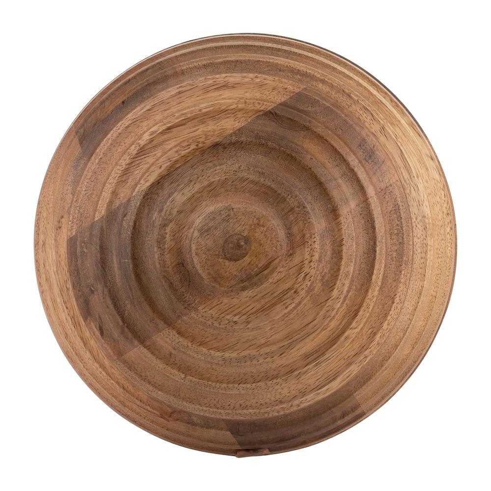 8" Wooden Orb W/ Ridges, Natural. Picture 1