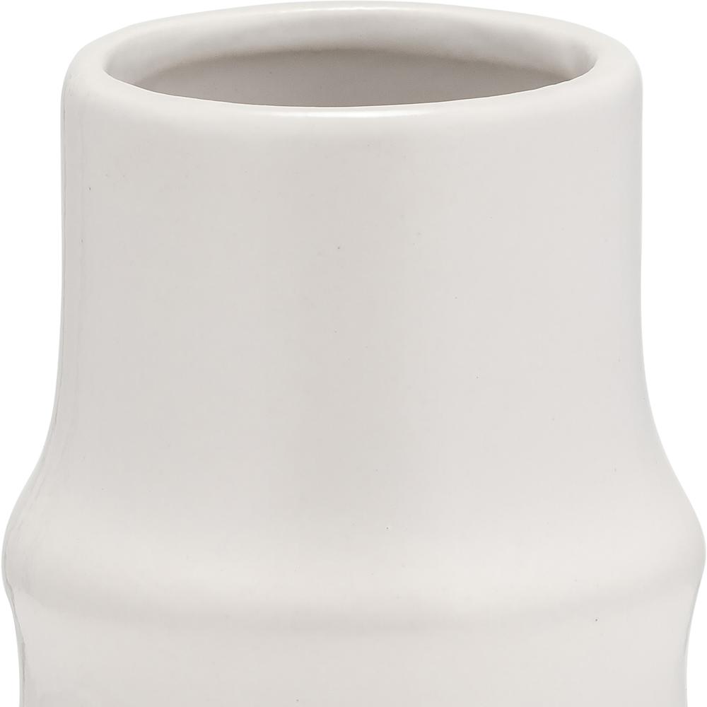 Cer,11",ring Pattern Vase,white. Picture 4