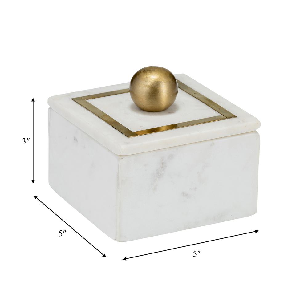 Marble, 5x5 Box - Knob, White. Picture 8