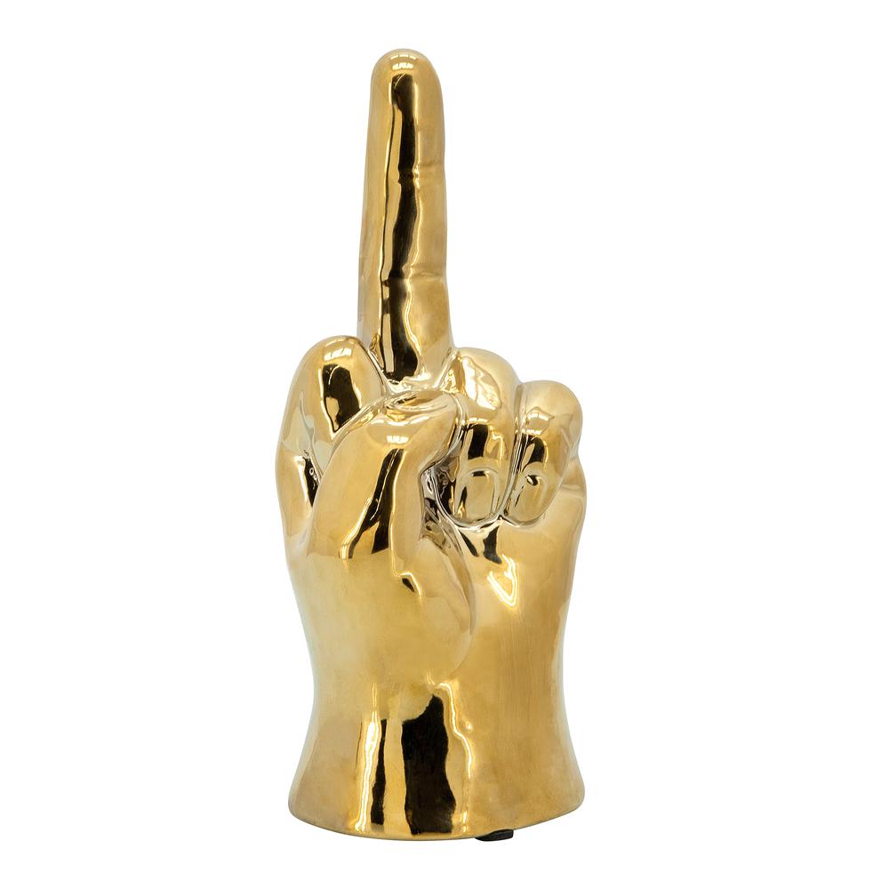 8" Dirty Finger Sign, Gold. Picture 2