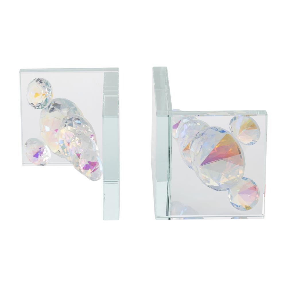 S/2 Crystal Diamond Bookends, Rainbow. Picture 6