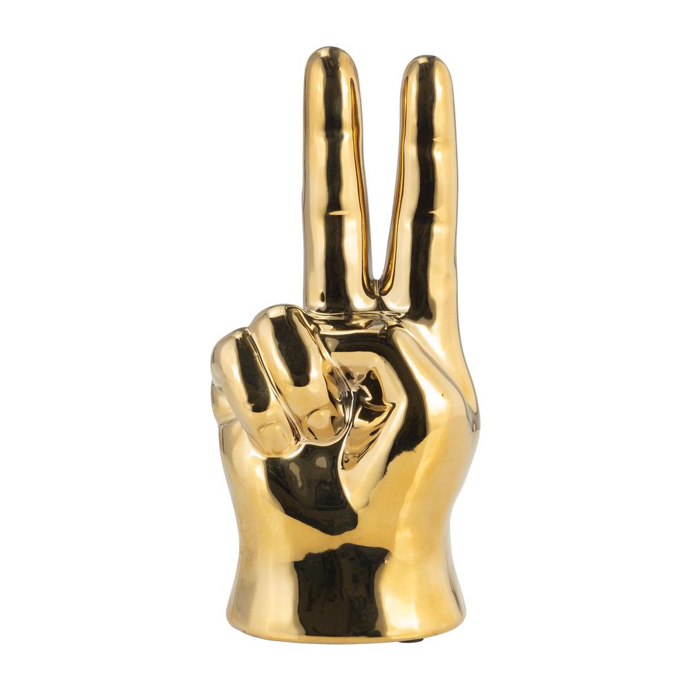 8" Peace Sign, Gold. Picture 1