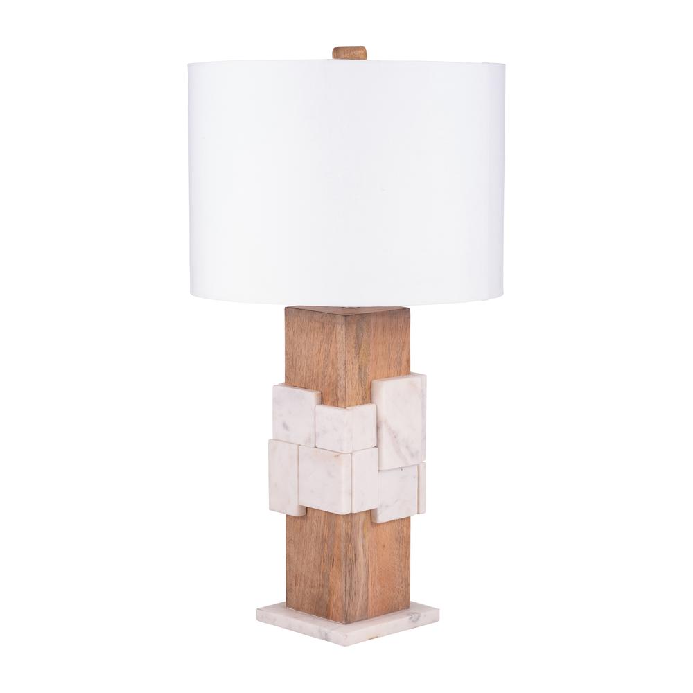 Marble, 18"h Table Lamp, White. Picture 2