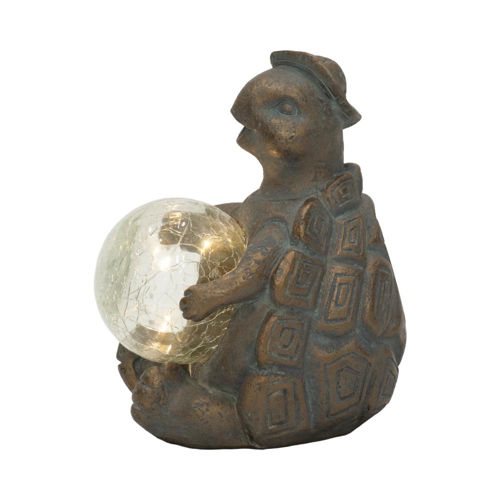 7" Turtle With Solar Orb, Antique Copper. Picture 2