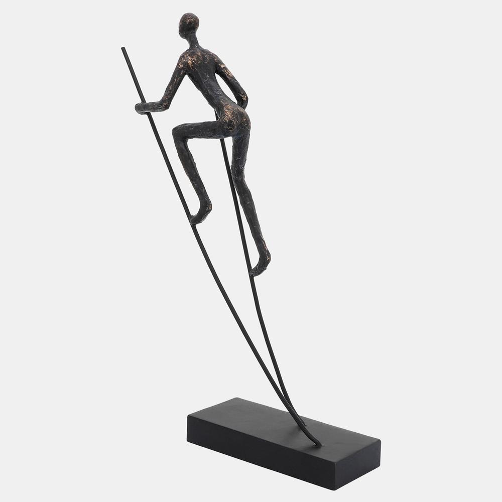Resin, 15"h  Man On Stilts, Bronze. Picture 4