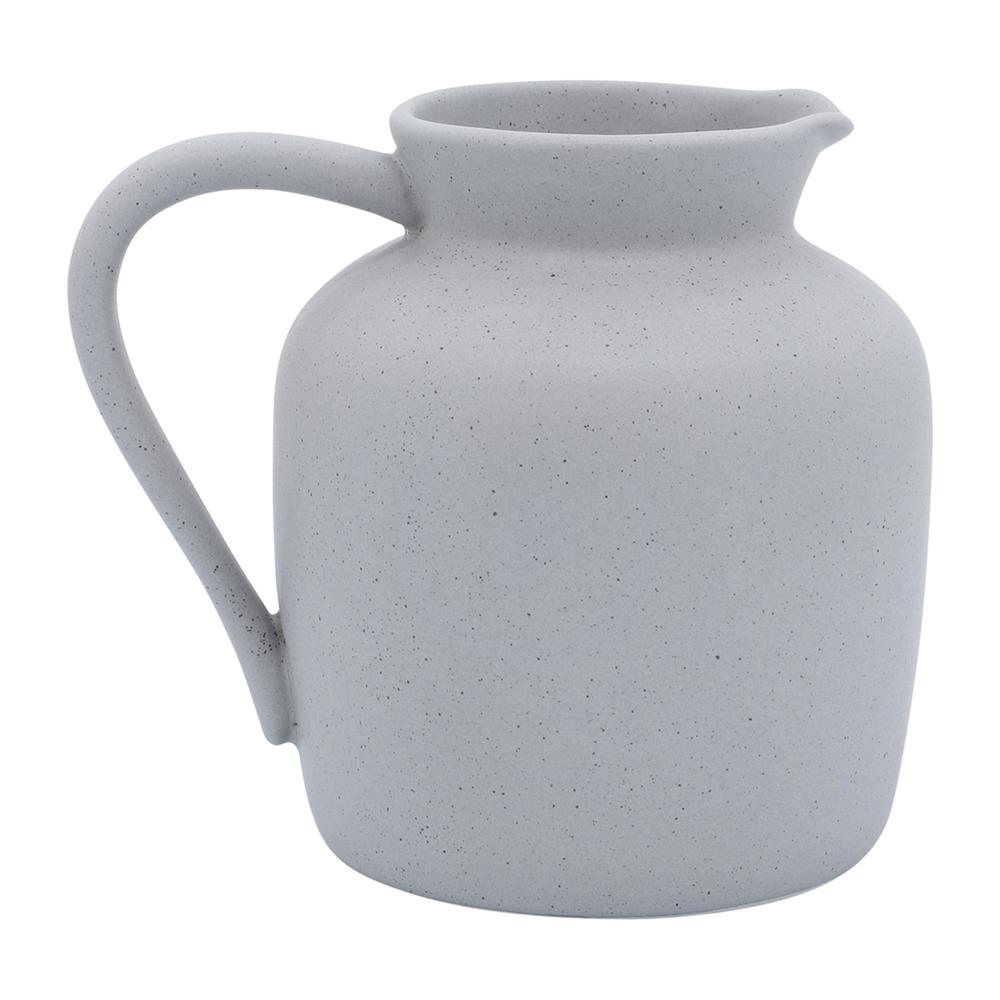 Cer, 5" Pitcher Vase, Gray. Picture 2