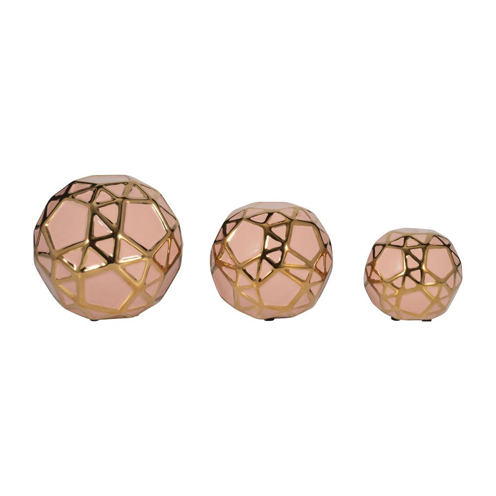 Cer, S/3 4/5/6", Orbs Blush/gold. Picture 2