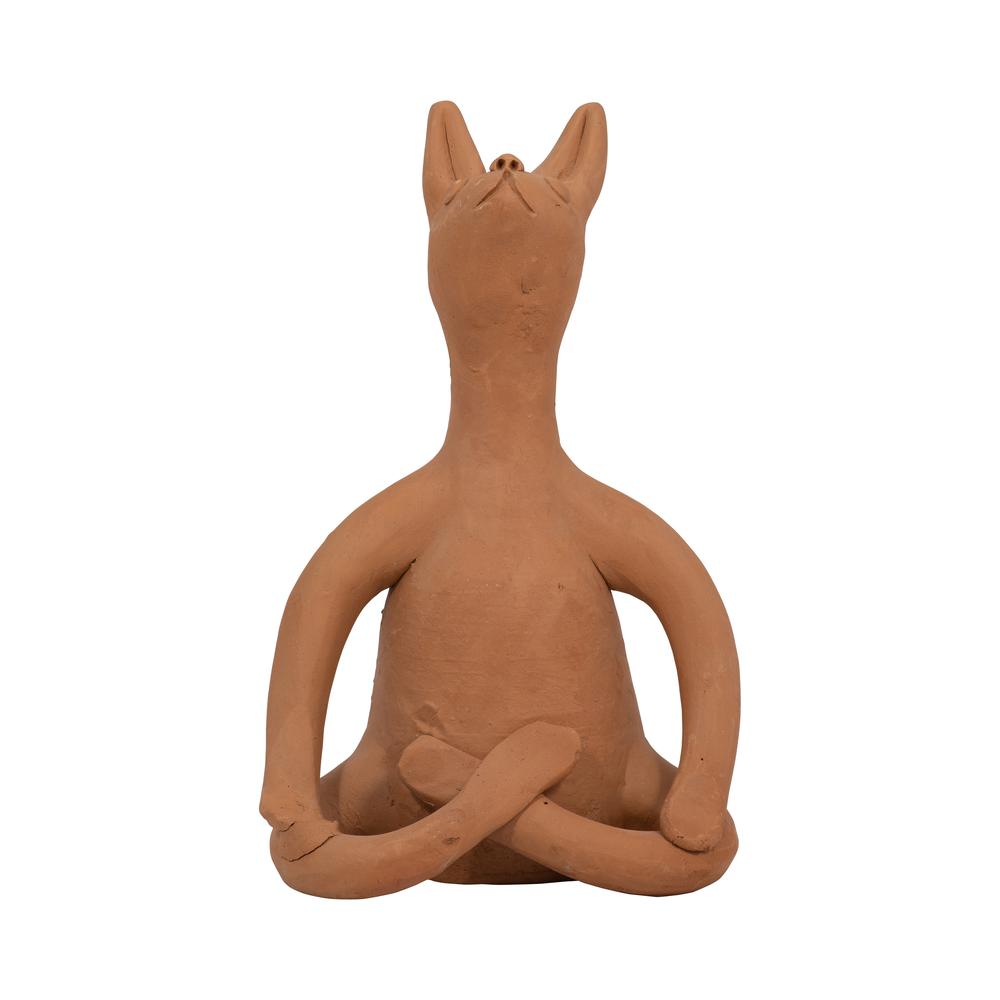 Terracotta, 9" Om Yoga Bunny, Natural. Picture 1