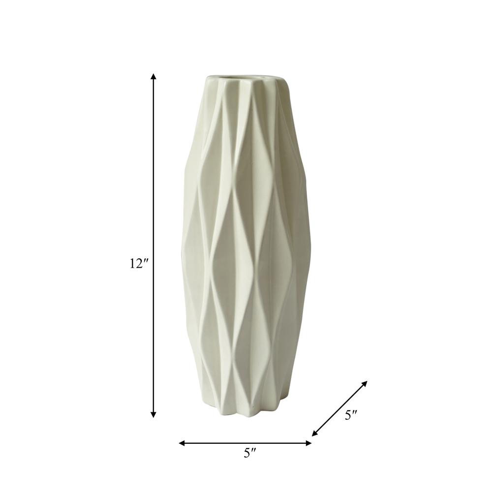 Cer, 12" Flutter Vase, Cotton. Picture 8